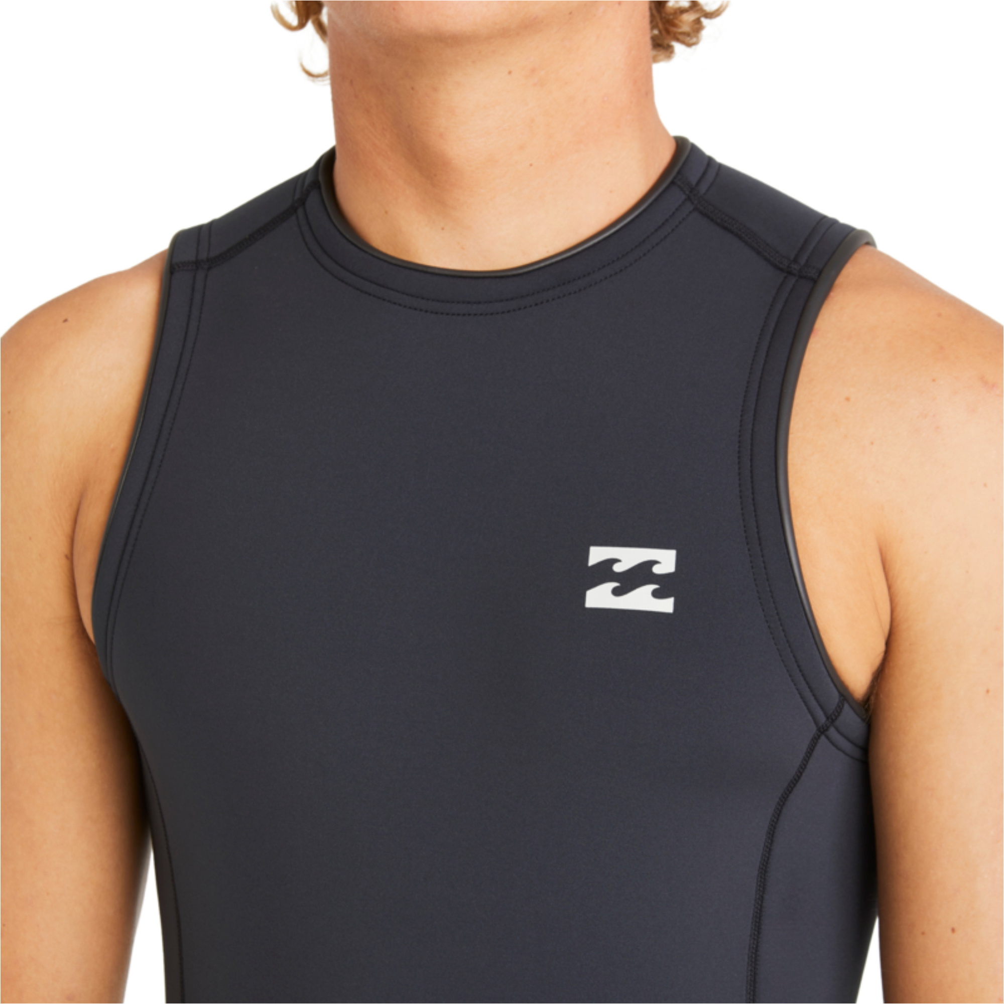 2026 Billabong Hommes Absolute Natural 2/2mm Back Zip Short John Combinaison Néoprène ABYW600110 - Black